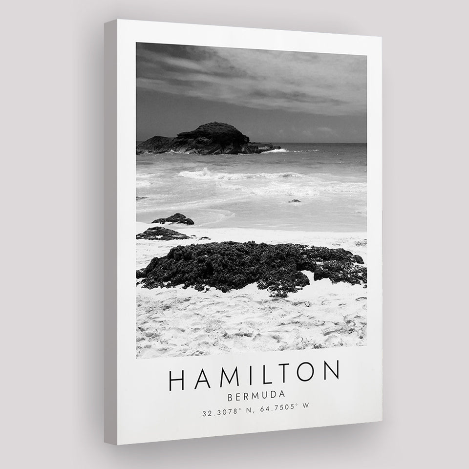 Hamilton, Bermuda Black And White Art Canvas Prints Wall Art Home Decor
