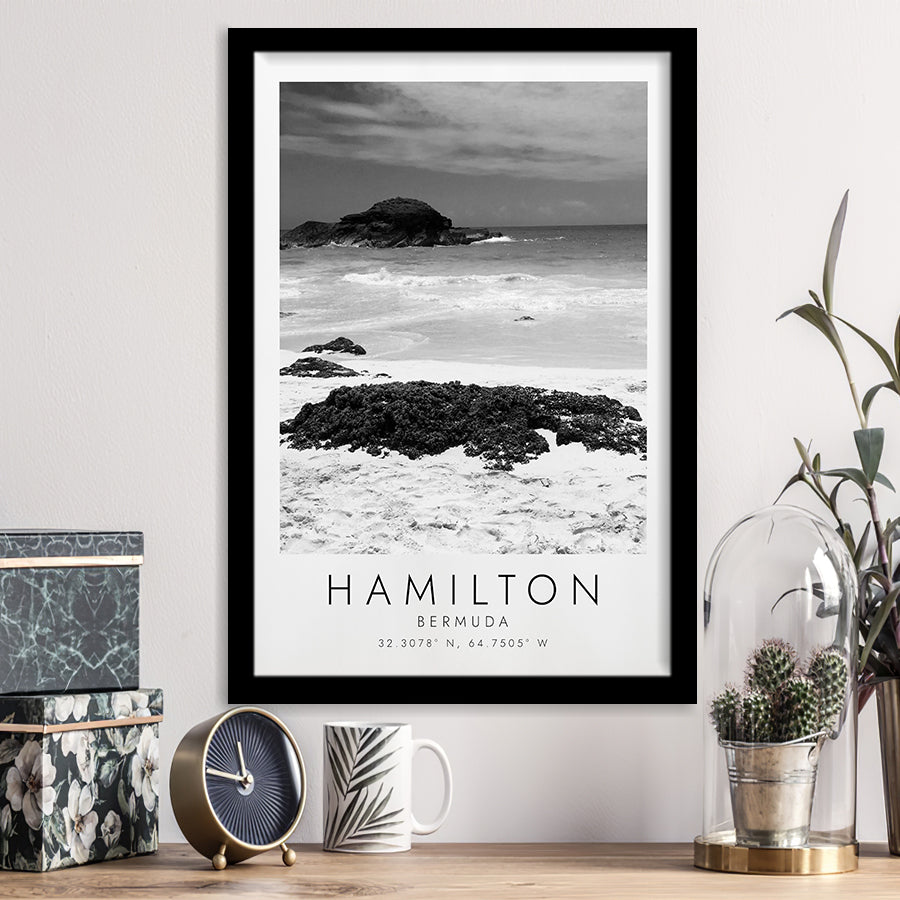 Hamilton, Bermuda Black And White Art Framed Art Prints Wall Art Decor, Framed Picture