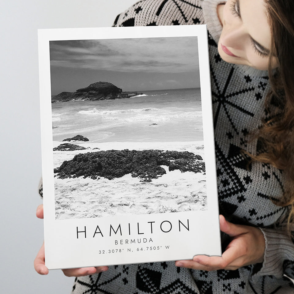 Hamilton, Bermuda Black And White Art Canvas Prints Wall Art Home Decor