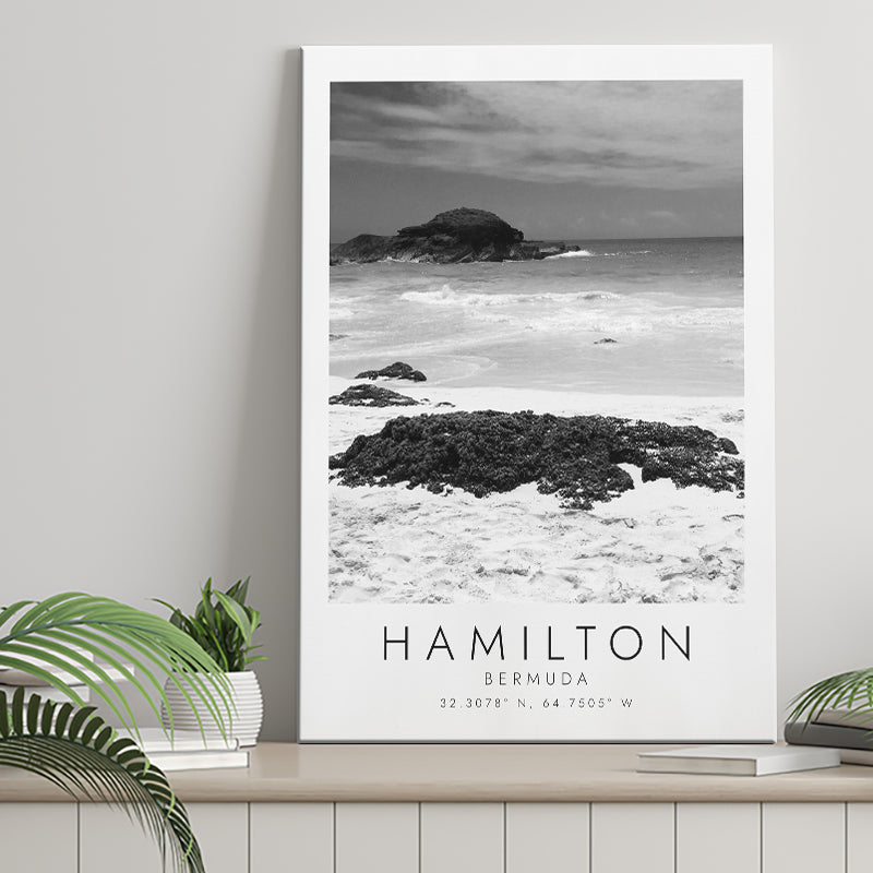 Hamilton, Bermuda Black And White Art Canvas Prints Wall Art Home Decor