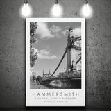 Hammersmith, London United Kingdom Black And White Art Canvas Prints Wall Art Home Decor