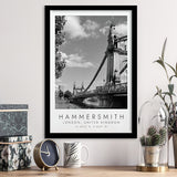 Hammersmith, London United Kingdom Black And White Art Framed Art Prints Wall Art Decor, Framed Picture