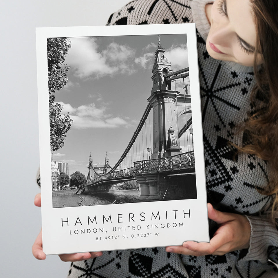 Hammersmith, London United Kingdom Black And White Art Canvas Prints Wall Art Home Decor