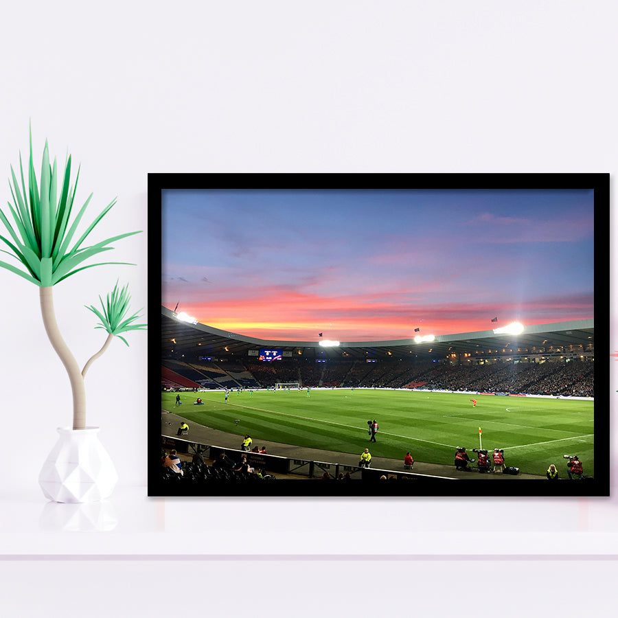 Hampden Park in Sunset View, Stadium Canvas, Sport Art, Gift for him, Framed Art Prints Wall Art Decor, Framed Picture
