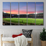 Hampden Park in Sunset View, Stadium Canvas, Sport Art, Gift for him, Multi Panels B, Canvas Prints Wall Art Decor
