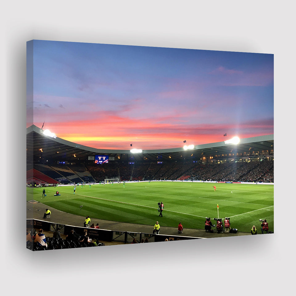 Hampden Park in Sunset View, Stadium Canvas, Sport Art, Gift for him, Fan Gift, Canvas Prints Wall Art Decor