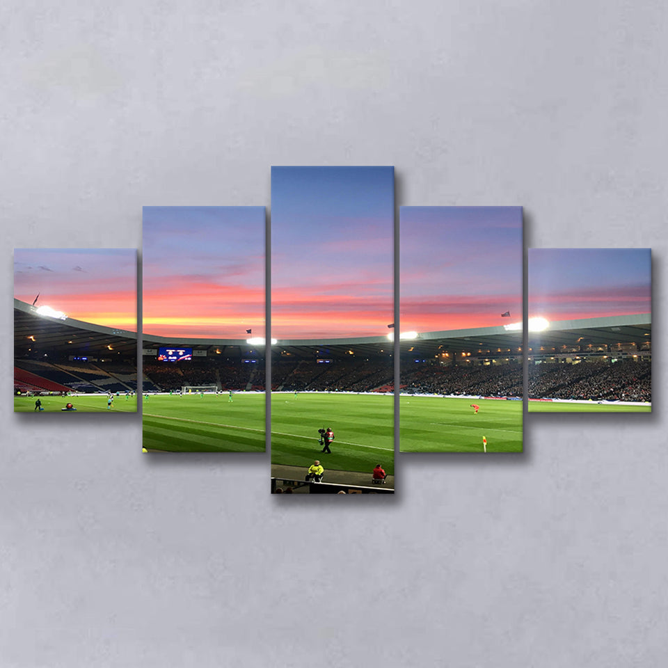 Hampden Park in Sunset View, Stadium Canvas, Sport Art, Large Canvas, Multi Panels, Canvas Prints Wall Art Decor