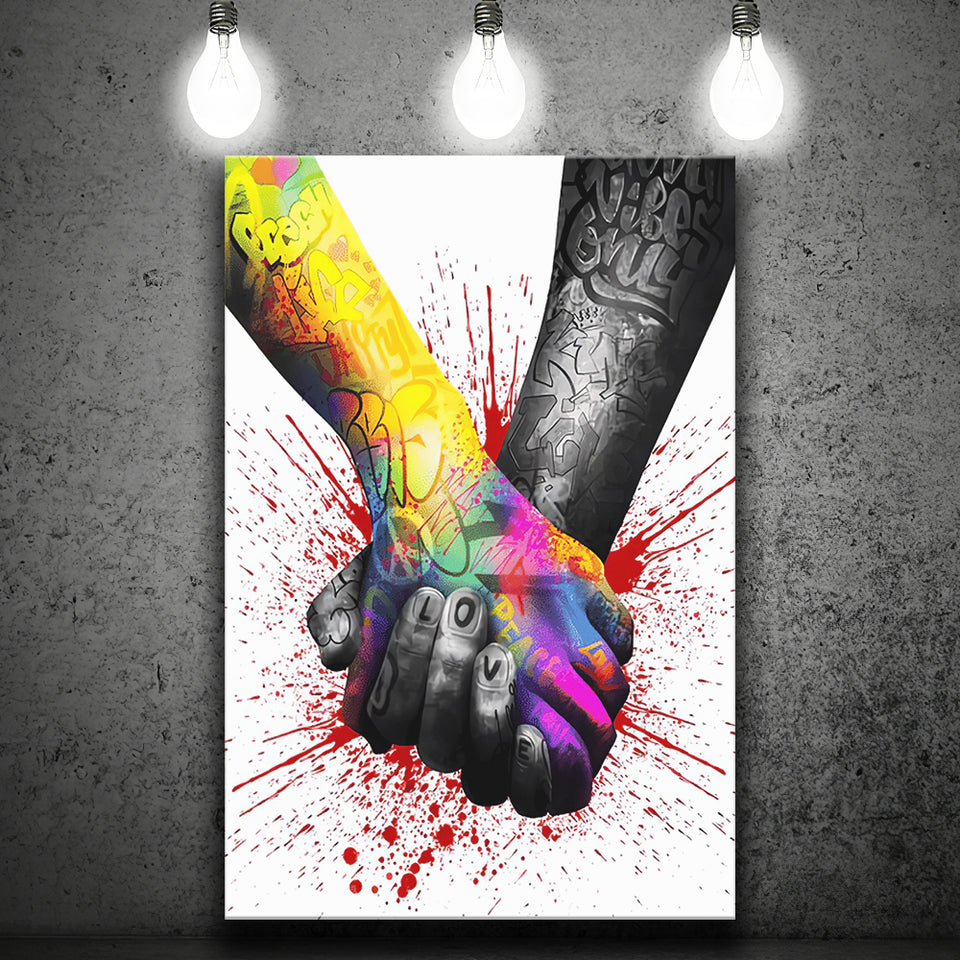 Han In Hand Love Together Canvas Prints Wall Art - Painting Canvas, Home Wall Decor, For Sale