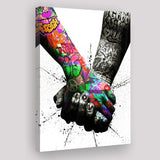 Hand In Hand Graffitistreet Art Canvas Prints Wall Art Decor - Painting Canvas, Home Decor, Art Print, Art For Sale