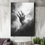 Hand Of God Black And White, Painting Art, Canvas Prints Wall Art Home Decor