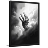 Hand Of God Black And White, Painting Art, Framed Art Prints Wall Decor