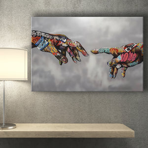 Hands Of God Graffiti Canvas Prints Wall Art - Painting Canvas, Home Wall Decor, For Sale, Painting Prints
