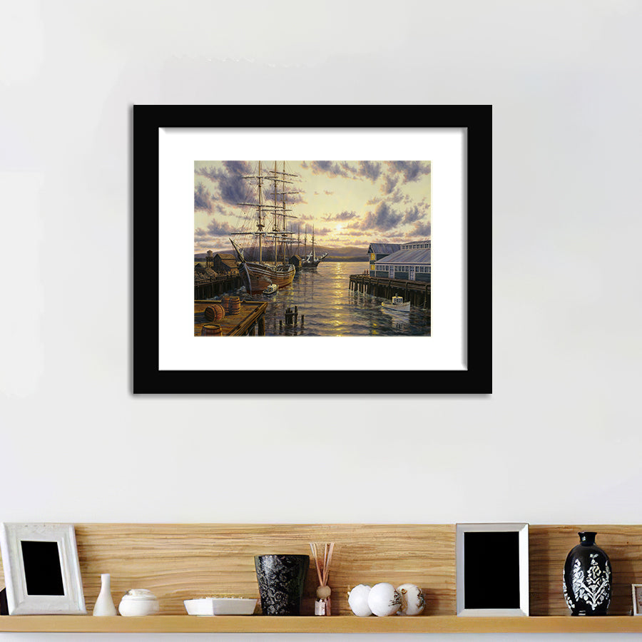 Harbor Sunset Wall Art Print - Framed Art, Framed Prints, Painting Print