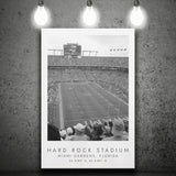 Hard Rock Stadium Miami Dolphins Football Lovers Black And White Art Canvas Prints Wall Art Home Decor