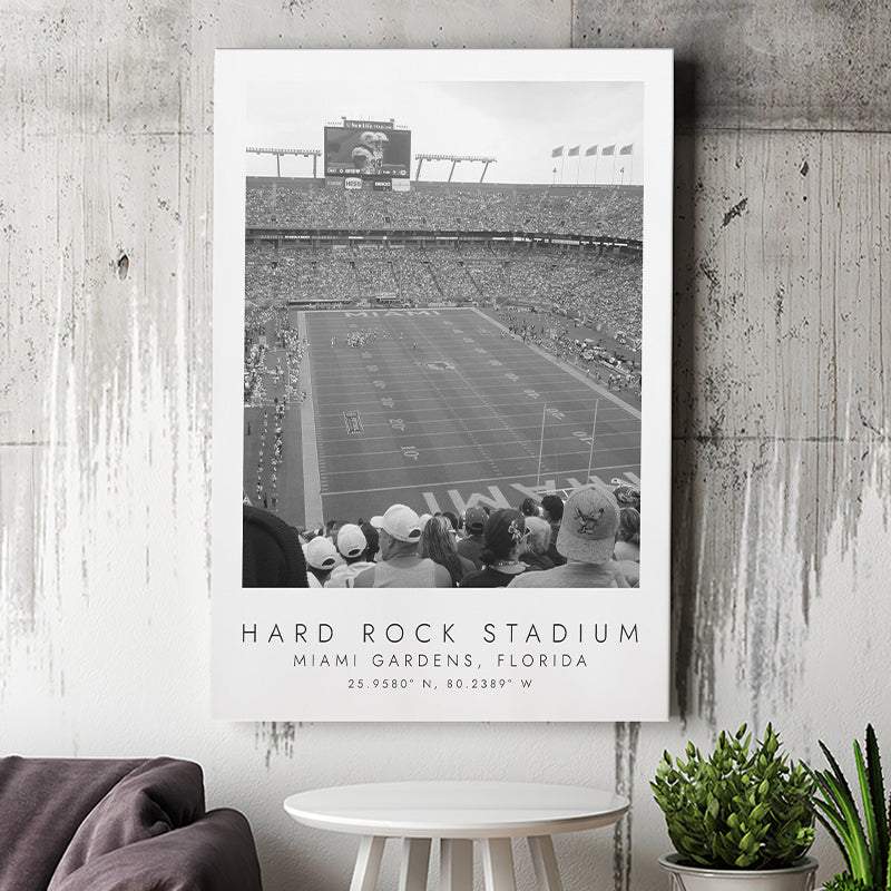 Hard Rock Stadium Miami Dolphins Football Lovers Black And White Art Canvas Prints Wall Art Home Decor