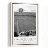 Hard Rock Stadium Miami Dolphins Football Lovers Black And White Art Framed Canvas Prints Wall Art Home Decor, Floating Frame