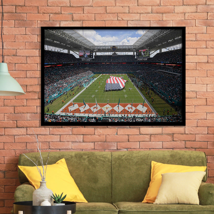 Hard Rock Stadium, Stadium Canvas, Sport Art, Gift for him, Framed Art Prints Wall Art Decor, Framed Picture