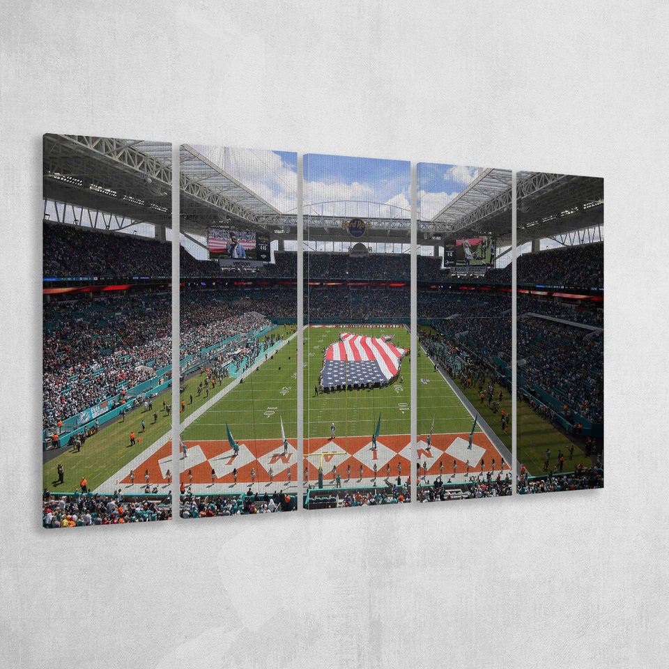 Hard Rock Stadium, Stadium Canvas, Sport Art, Gift for him, Multi Panels B, Canvas Prints Wall Art Decor