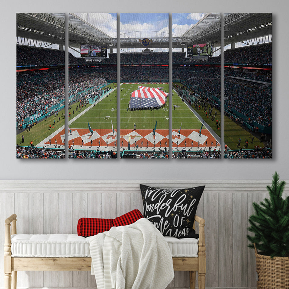 Hard Rock Stadium, Stadium Canvas, Sport Art, Gift for him, Multi Panels B, Canvas Prints Wall Art Decor