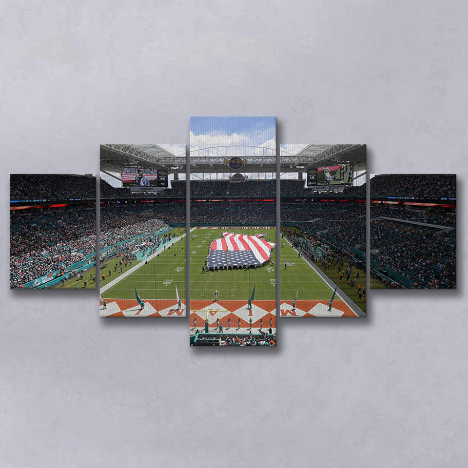 Hard Rock Stadium, Stadium Canvas, Sport Art, Large Canvas, Multi Panels, Canvas Prints Wall Art Decor