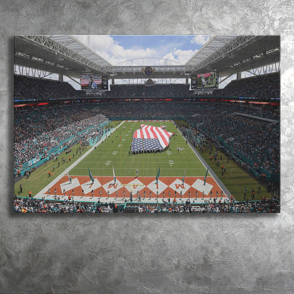 Hard Rock Stadium, Stadium Canvas, Sport Art, Gift for him, Fan Gift, Canvas Prints Wall Art Decor