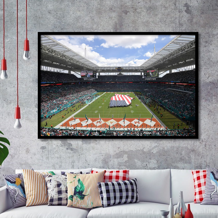 Hard Rock Stadium Framed Art Prints Wall Decor - Painting Prints, Wall Art, Framed Picture, Black Frame