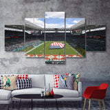 Hard Rock Stadium 5 Pieces Canvas Prints Wall Art - Painting Canvas, Multi Panel, Wall Decor, Canvas Art