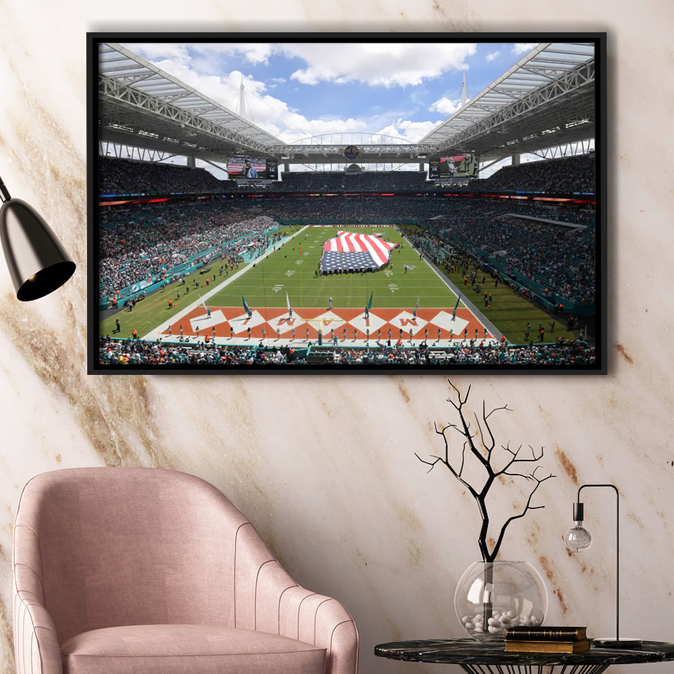 Hard Rock Stadium Framed Canvas Prints Wall Art - Painting Canvas, Wall Decor, Canvas Art, Floating Frame