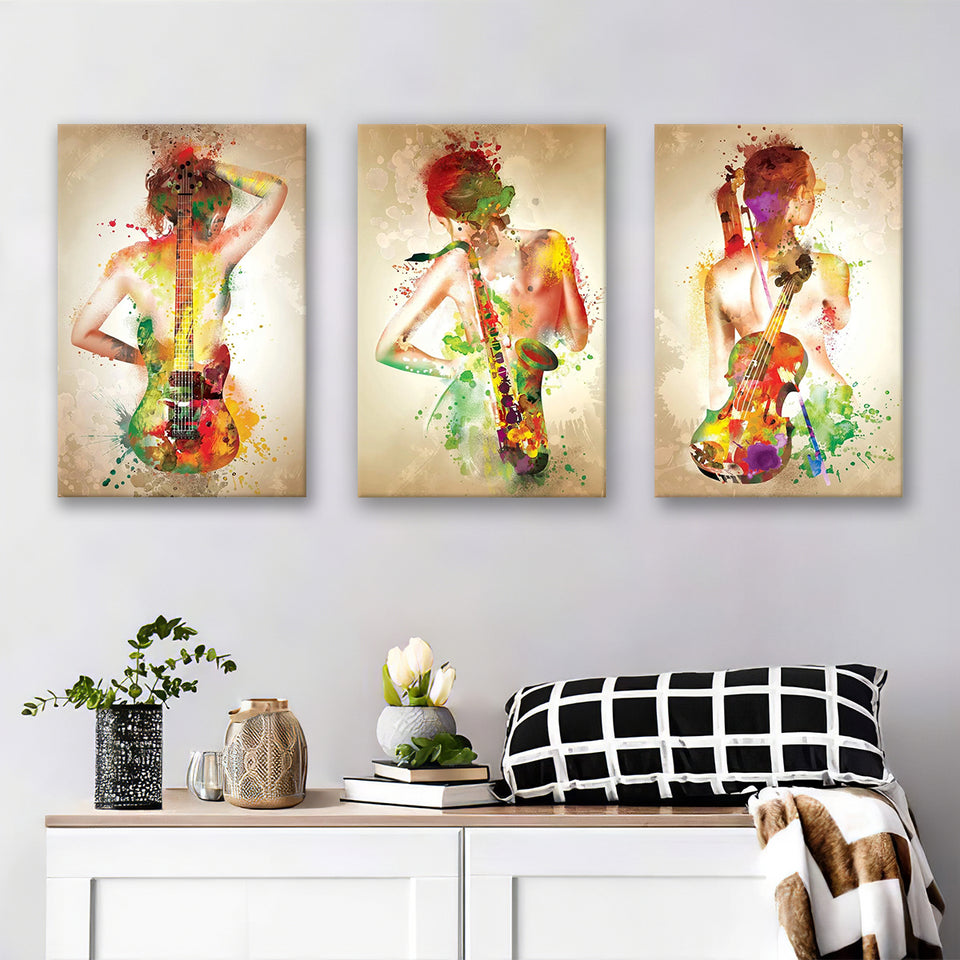 Harmonic Splash Canvas 1 Set of 3 Piece Canvas Prints Wall Art Decor