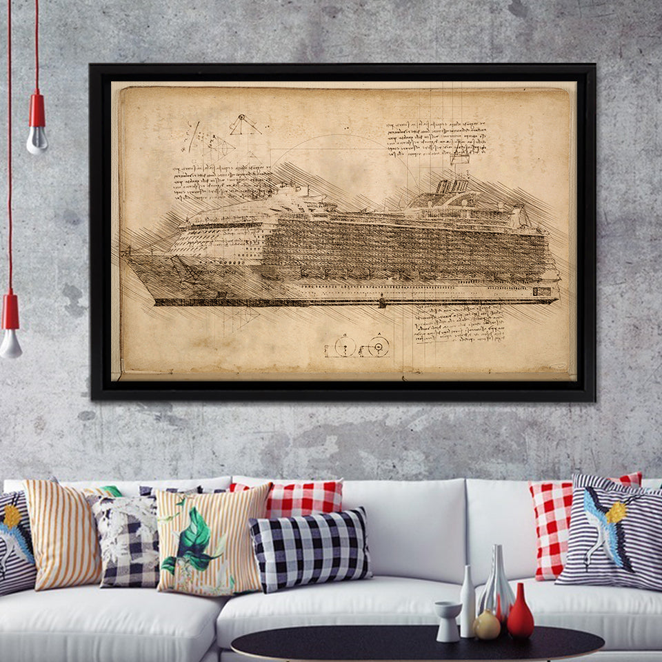 Harmony Of The Seas Ship Framed Canvas Prints Wall Art - Painting Canvas, Framed Prints, Wall Home Decor, Prints for Sale