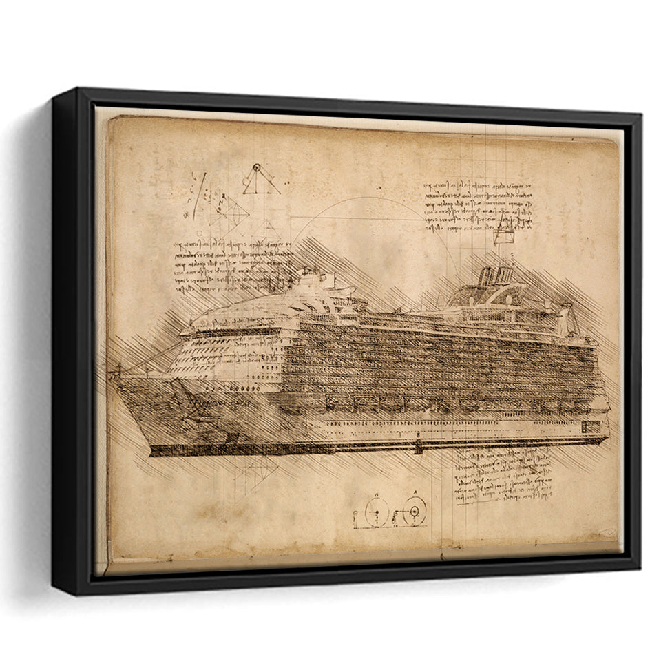 Harmony Of The Seas Ship Framed Canvas Prints Wall Art - Painting Canvas, Framed Prints, Wall Home Decor, Prints for Sale