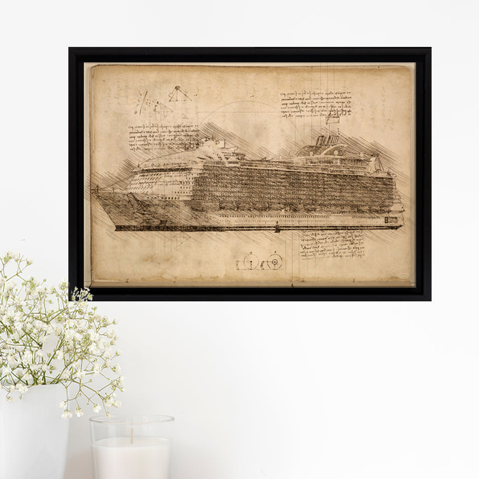 Harmony Of The Seas Ship Framed Canvas Prints Wall Art - Painting Canvas, Framed Prints, Wall Home Decor, Prints for Sale