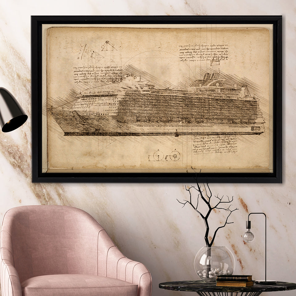Harmony Of The Seas Ship Framed Canvas Prints Wall Art - Painting Canvas, Framed Prints, Wall Home Decor, Prints for Sale