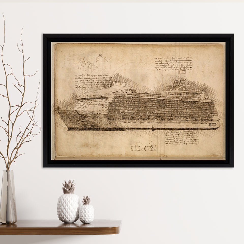 Harmony Of The Seas Ship Framed Canvas Prints Wall Art - Painting Canvas, Framed Prints, Wall Home Decor, Prints for Sale