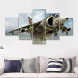 Harrier Jump Jet Airplane Craft 5 Piece Canvas Prints Wall Art Decor - Painting Canvas, Multi Panels