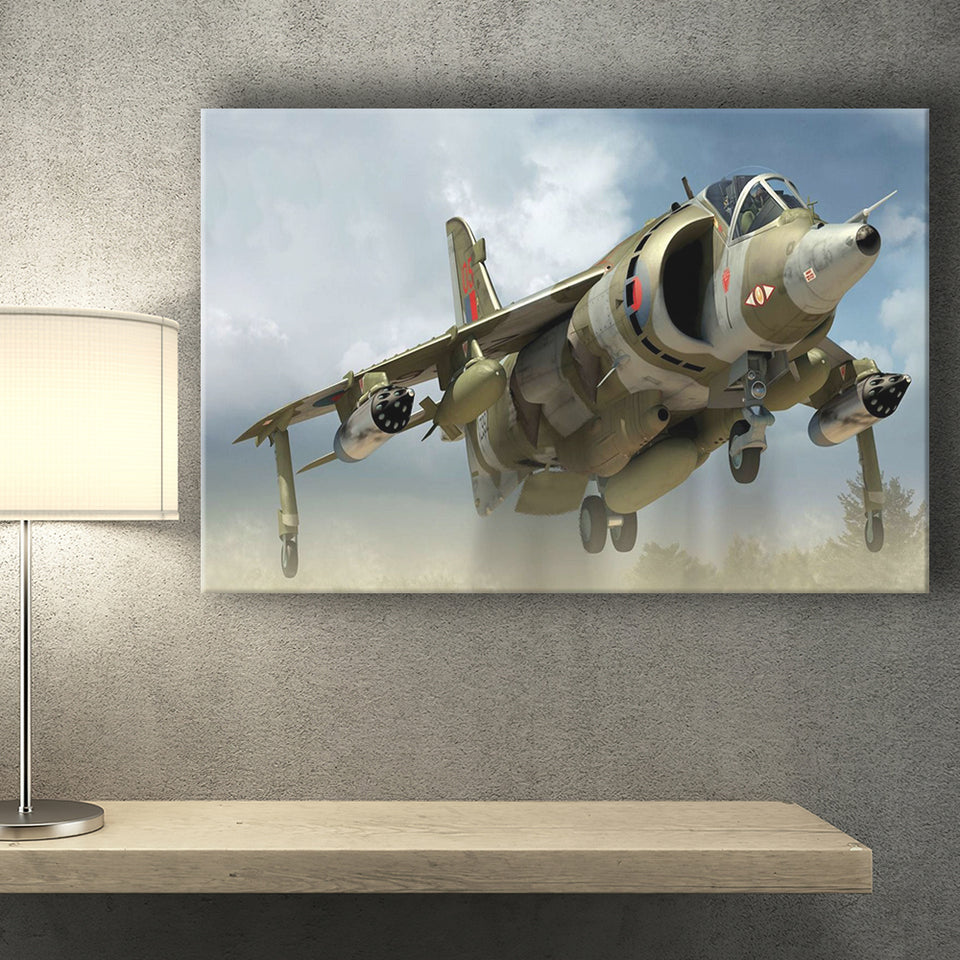 Harrier Jump Jet Airplane Craft Canvas Prints Wall Art Decor - Painting Canvas, Art Prints, Ready to Hang