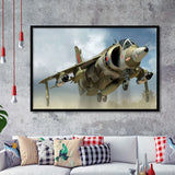Harrier Jump Jet Airplane Craft Framed Art Prints Wall Decor - Painting Art, Framed Picture, Ready to Hang