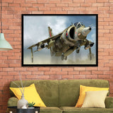Harrier Jump Jet Airplane Craft Framed Art Prints Wall Decor - Painting Art, Framed Picture, Ready to Hang