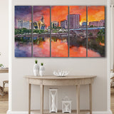 Hartford Connecticut Usa Downtown Skyline 5 Pieces Extra Large Canvas Prints Wall Art Home Decor