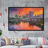 Hartford Connecticut Usa Downtown Skyline City Art Watercolor Framed Art Prints Wall Art Decor,Framed Picture