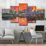 Hartford Connecticut Usa Downtown Skyline 5 Pieces Mixed Canvas Prints Wall Art Home Decor