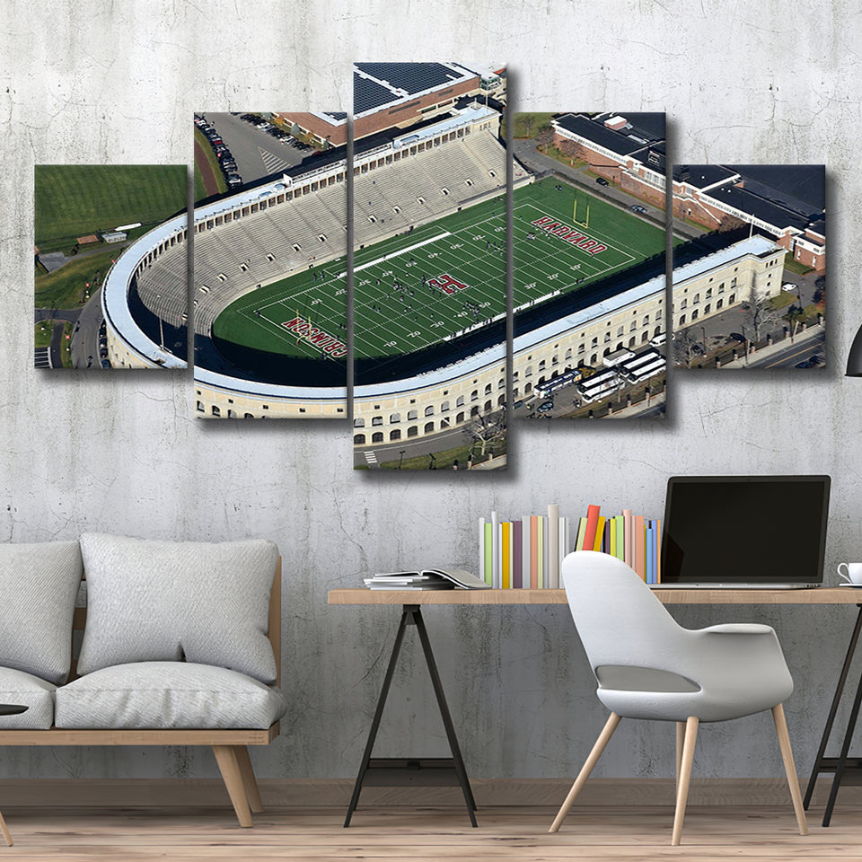Harvard Crimson Wall Art Harvard Stadium Canvas Prints American,Multi Panels,Sport Stadium Art Prints, Fan Gift