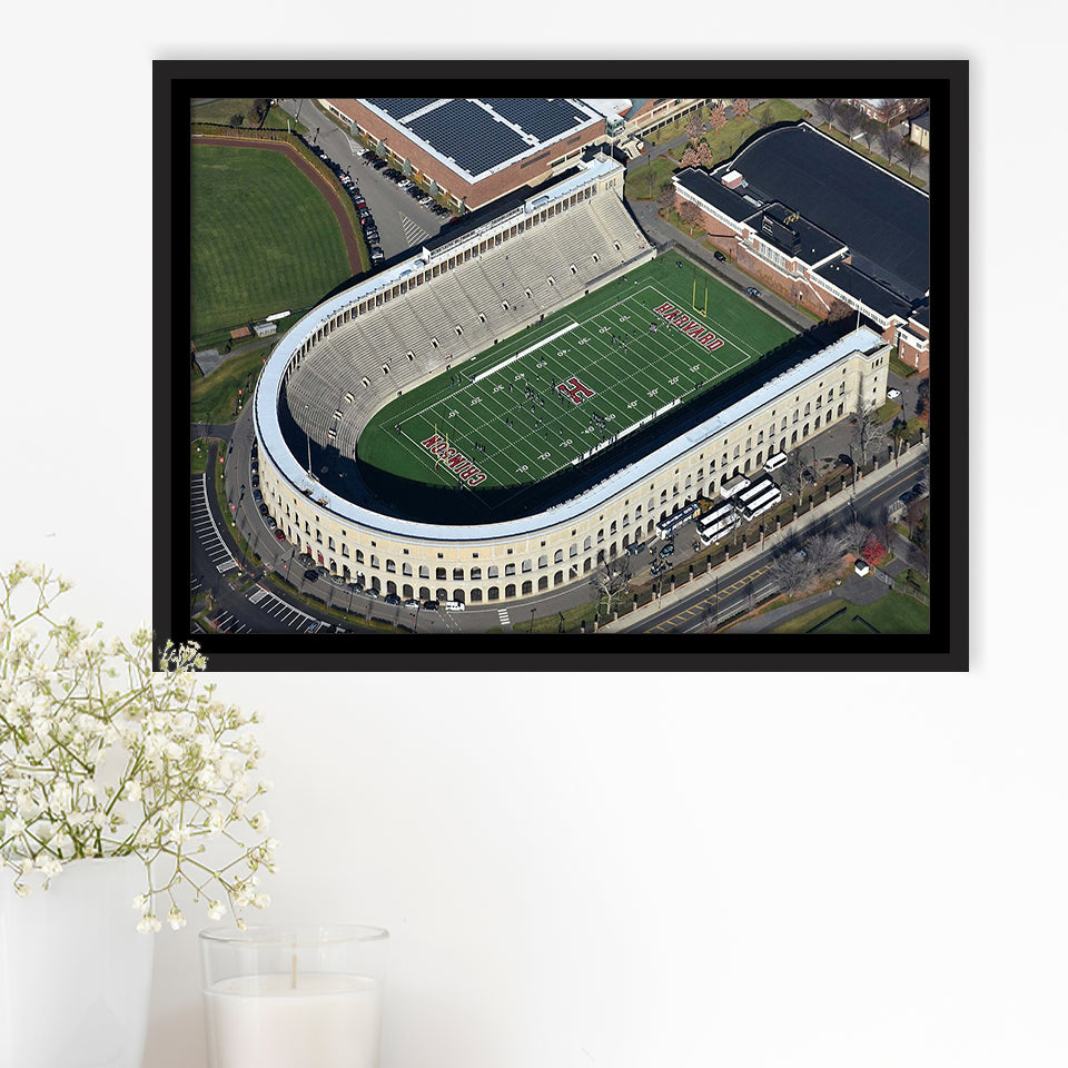 Harvard Crimson Wall Art Harvard Stadium Framed Canvas Prints American,Sport Stadium Art Prints, Fan Gift