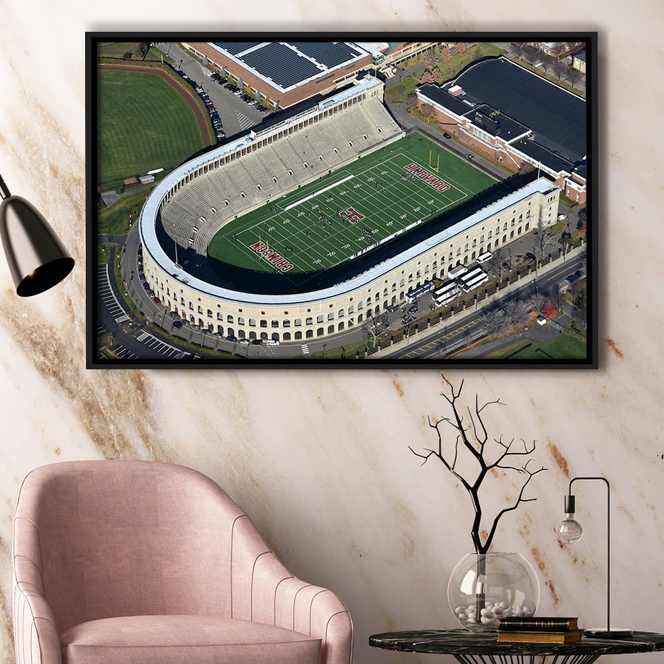 Harvard Crimson Wall Art Harvard Stadium Framed Canvas Prints American,Sport Stadium Art Prints, Fan Gift