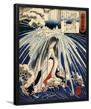 Hatsuhana doing penance under the Tonosawa waterfal - Utagawa Kuniyoshi - Art Print, Frame Art, Painting Art