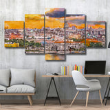 Havana Cuba Downtown Skyline Dusk 5 Pieces Mixed Canvas Prints Wall Art Home Decor