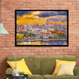 Havana Cuba Downtown Skyline Dusk City Art Watercolor Framed Art Prints Wall Art Decor,Framed Picture