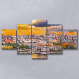 Havana Cuba Downtown Skyline Dusk 5 Pieces Mixed Canvas Prints Wall Art Home Decor