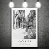 Havana, Cuba Skyline 1 Travel Lovers Black And White Cuba Photo Print Canvas Prints Wall Art Home Decor