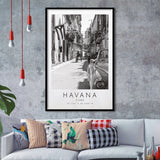 Havana, Cuba Skyline 1 Travel Lovers Black And White Cuba Photo Print Framed Art Prints Wall Art Decor, Framed Picture